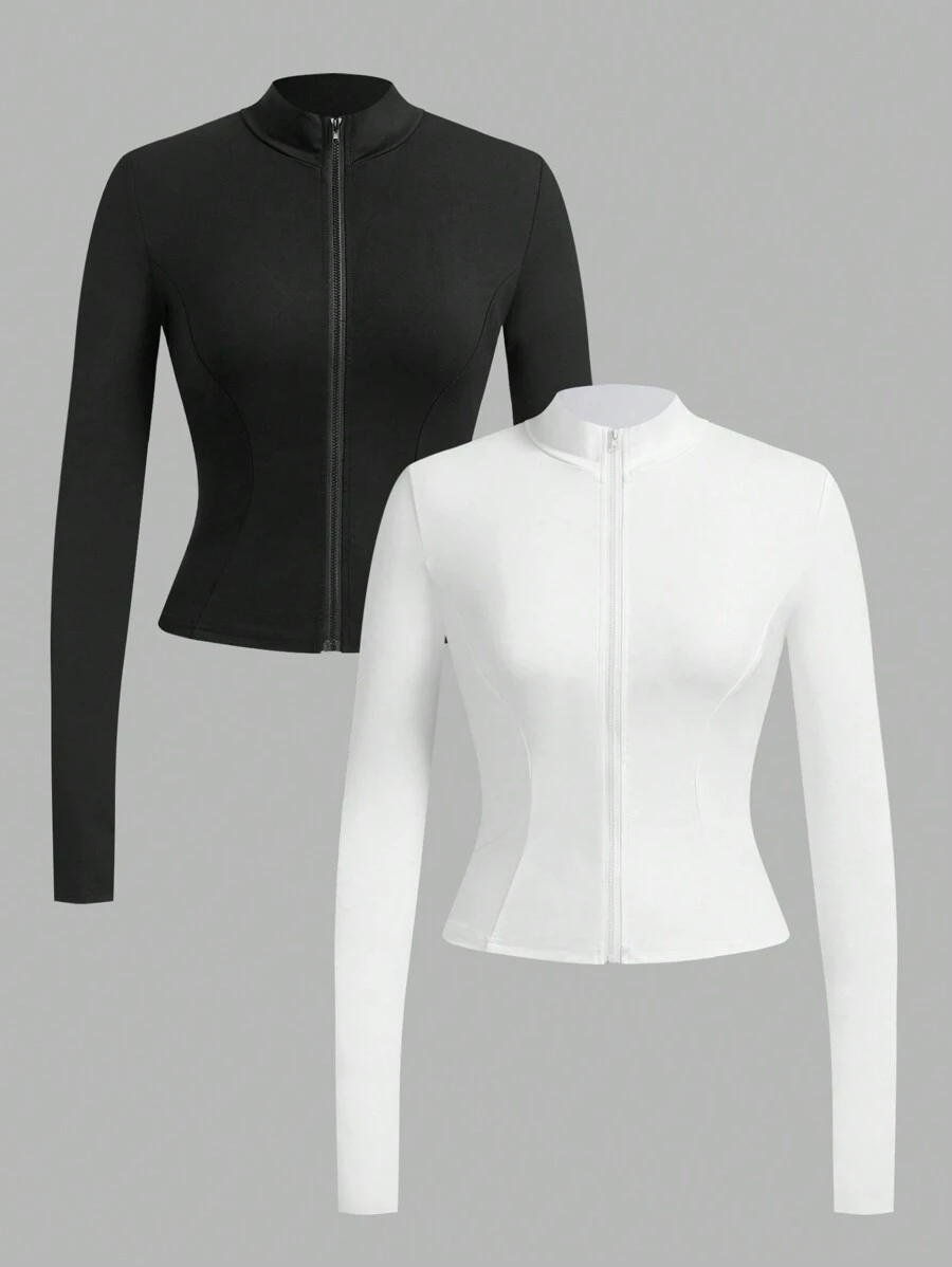 Muchica 纯色立领拉链修身休闲轻便长袖夹克