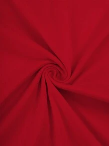 SHEIN LUNE 女式圣诞树图案“圣诞快乐”印花短袖圆领上衣新年衣服图案 T 恤女式上衣 - 紅色 - 查看 3