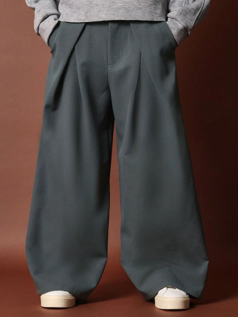 SUMWON Tailoring Wide Leg Trouser With Pleats | SHEIN USA