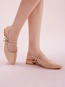 CUCCOO DOLLMOD Damen einfarbige Mode Flache Lässig Vielseitige High Heels Schuhe für Neujahr und Feiertage