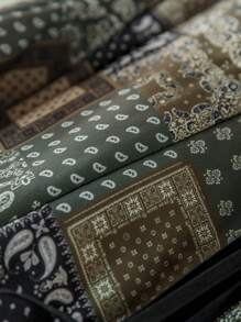 SHEIN Frenchy Plus Size Winter Casual Patchwork Print Drawstring Padded Coat,Winter,Warm - Multicolor - View 6