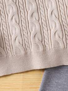 Set de 2 piezas Conjunto de invierno para bebé niño, suéter de punto de manga raglán y pantalón de punto, cálido y cómodo, casual y versátil