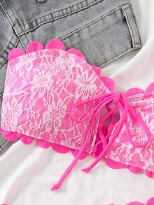 Bộ đồ bơi bikini màu hồng gợi cảm cho nữ mùa hè 2 món - Hồng - Xem 5