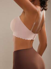 NudeFit Chất rắn Cắt vỏ sò Bras - Hồng - Xem 3