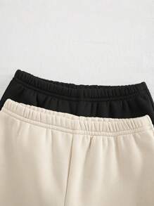 Cozy Pixies 4pcs Baby Boy Letter Print Hooded Long Sleeve Sweatshirt And Drawstring Pants Set Graphic - Black - View 5