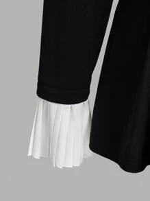 Mulvari Plus Size Black Single-Breasted Suit With Crystal Waist Belt