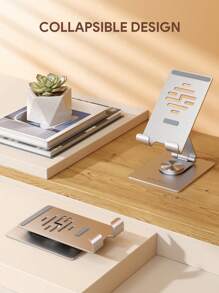 JMMO Phone Stand,Anti-Slip Adjustable Cellphone And Tablet Holder Stand Aluminum,360 Degree Swivel Adjustable Base - Silver - View 4