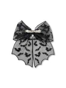 ROMWE Goth 1 pieza Accesorio para el cabello estilo gótico con lazo de encaje y decoración de murciélago, pinza de garras para el cabello para el Día de San Valentín'