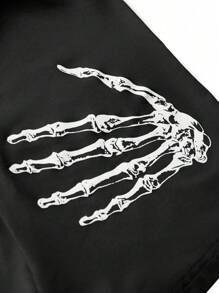 VaVaBold Women's Skulls And Palm Printed Shorts Leggings