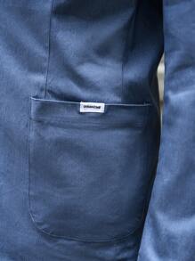 Manfinity VCAY 青年男士休闲针织宽松开衫毛衣外套，适合秋冬季日常穿着 - 藍色 - 查看 4