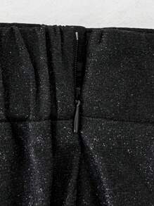 Viva Relle 大码金属卢勒克斯紧身裤，性感派对，闪亮 - 黑色 - 查看 6