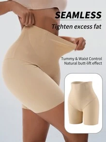 Shorts de unicolor casuales de talle alto que estilizan la figura para mujeres