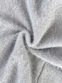 SHEIN EZwear Suéter de punto versátil y sexy de cuello profundo en V para otoño e invierno, tallas grandes