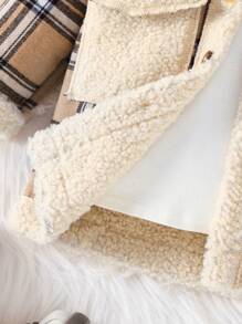 Baby Boys Casual Plaid Pocket & Collar Teddy Lining Jacket, Autumn/Winter - Multicolor - View 8