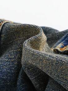 SHEIN Baby Boy Distressed Retro Vintage Washed Multiple Cargo Pocket Jeans,Casual And Versatile For Baby Boy Fall/Winter Outdoor Wear And Daily Wear - Medium Wash - View 5