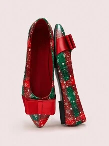 CUCCOO DOLLMOD Red Butterfly Decor Women Fashionable Elegant Commuting Flat Shoes Valentines