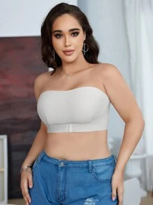 1pc Strapless Non-Slip Camisole Top, Suitable For Summer - White - View 7