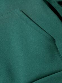 Manfinity Homme Men's Casual Letter Print Hoodie With Drawstring, Suitable For Autumn - Green - View 5