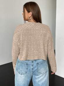 SHEIN EZwear Talla grande 1 pieza Cazadora crop unicolor