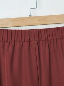 EMERY ROSE 2 件套女士套装：圆领短袖全印花简约上衣和裤子