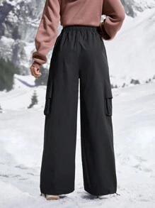 In My Nature Women's Casual Drawstring Waist Cargo Hiking Cargo Pants Women, Autumn/Winter