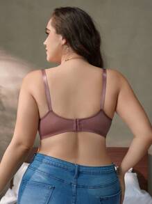 舒适柔软曲线花卉蕾丝无钢圈哺乳孕妇文胸，加大码