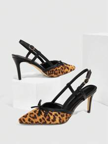 CUCCOO SZL Brown Leopard Print Pointed Toe High Heel Pumps For Women Spring Shoes