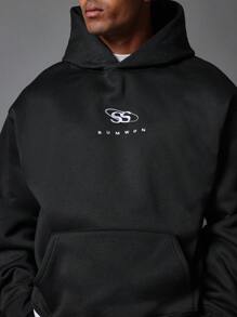 Sumwon Signature Collection Premium Athleisure Hoodie Streetwear Classic Pullover Fall Winter Essential Comfortable Fleece Sweatshirt - Black - View 4