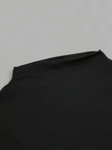 SHEIN Clasi Bộ áo ba lỗ cổ cao họa tiết hình học và màu trơn cỡ lớn cho nữ 2 món - Nhiều màu - Xem 12