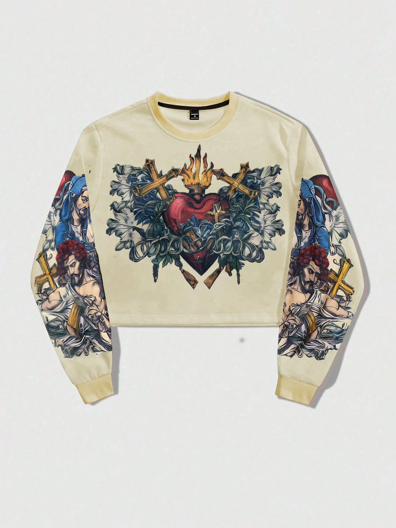 Our Men's Cross Pattern Crew Neck Long Sleeve Casual