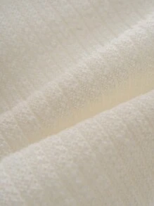 SHEIN Frenchy Áo len cardigan dáng rộng đơn hàng cỡ lớn cho nữ tay dài màu trơn, đơn hàng khuy, mùa thu/đông - Màu be - Xem 6