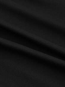 SHEIN MOD Plus Size Vintage Sweet Romantic Pleated Decor T-Shirt - Black - View 3