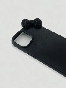 ROMWE Kawaii 时尚闪光蝴蝶结图案黑色硅胶手机壳适用于 Iphone 13 Pro Max、XR、7/8 Plus、12，适合男士和女士 - 彩色 - 查看 3