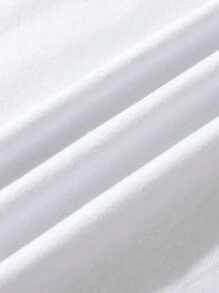 SHEIN 女士休闲卡通人物印花宽松落肩短袖 T 恤，夏季图案 T 恤女式上衣 - 白色 - 查看 5