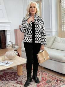 EMERY ROSE Women Regular Fit Graphic Print Casual Jacket For Commuting - Apricot - View 6