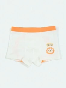 SHEIN 4 件装男童可爱动物印花舒适三角裤内裤，时尚设计，适合大龄儿童 - 彩色 - 查看 2