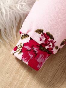 SHEIN Leap Crew Young Girl's Casual Floral Knitted Color Block 2 Pieces Set, Autumn/Winter - Pink - View 6