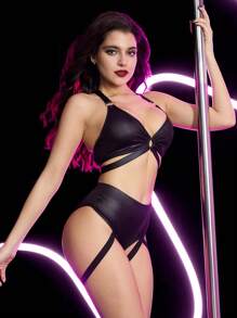 Menodora SHEIN Sport Women Plain Minimalist Dance Sport Briefs, Casual Everyday Wear - Black - View 3