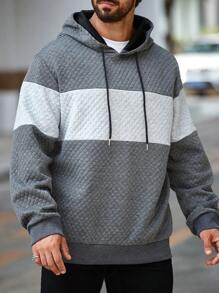 Manfinity Homme 大码男式休闲撞色连帽运动衫