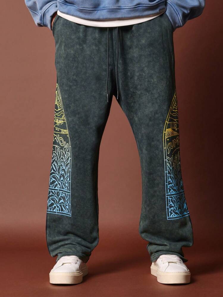 Pantalon de survêtement graphique Retro Art Mountain