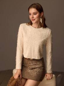 MOTF PREMIUM BLUSA DE PUNTO ESPONJOSO SÓLIDA