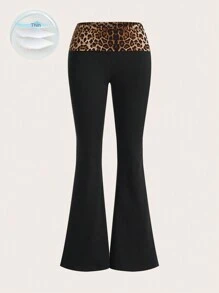 SHEIN ICON Y2k Luipaardprint Hoge Taille Flared Broek