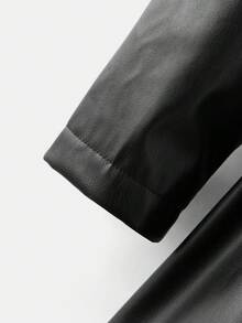 Maija Kids Maija Kids 年轻女孩紧身休闲翻领 PU 皮革腰带连衣裙 - 黑色 - 查看 5