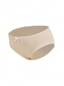 Moonlight&Mama Quần lót ren nơ tương phản màu trơn cho bà bầu - Nhiều màu - Xem 7