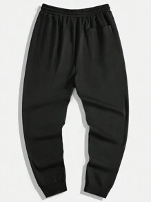 Manfinity VCAY Men's Loose Knitted Long Sleeve Sweatshirt Set, For Fall Winter - Black - View 7