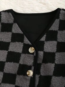 Lunelith SHEIN Lunessa Leoparden-Muster Kunstfell Damen Weste/Jacke