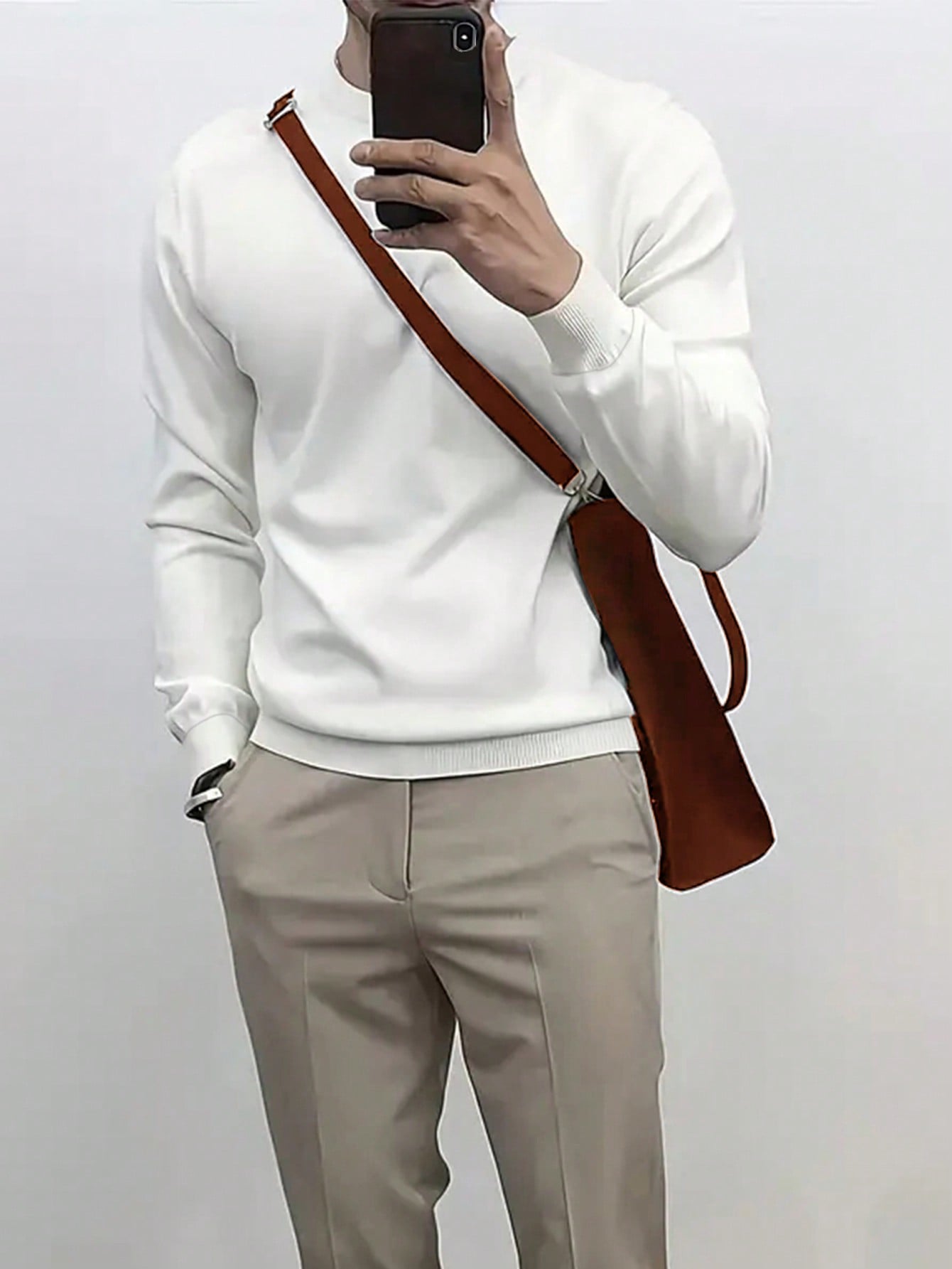 Manfinity Dauomo Men Casual Solid Color Pullover Hoodie, Autumn/Winter