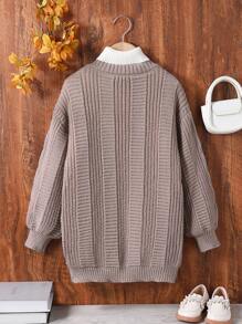 Cardigans para niñas preadolescentes, suéter de punto grueso color caqui, chaqueta cálida de moda y estilo para otoño/invierno