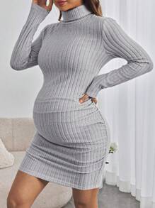 SHEIN Maternity Mock Neck Ruched Bodycon, Ruched Bodycon Dress