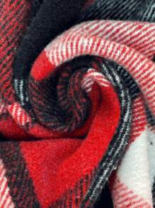 SHEIN LUNE 大码印花不对称拉格朗袖前拉链连帽长款格子夹克女式新年服装